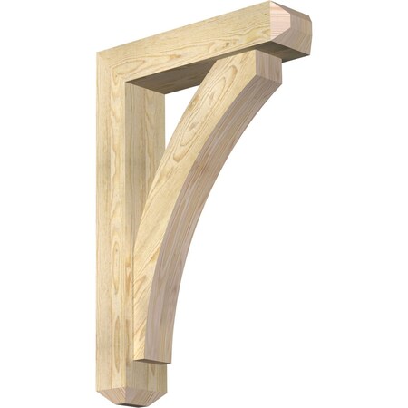 Ekena Millwork Thorton Craftsman Rough Sawn Bracket w/ Offset Brace, Douglas Fir, 6"W x 24"D x 36"H BKT0604X24X36THR04RDF